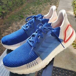 Adidas Mens Boost Blue and White  Sneakers